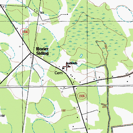 Topographic Map of Antioch Church, NC