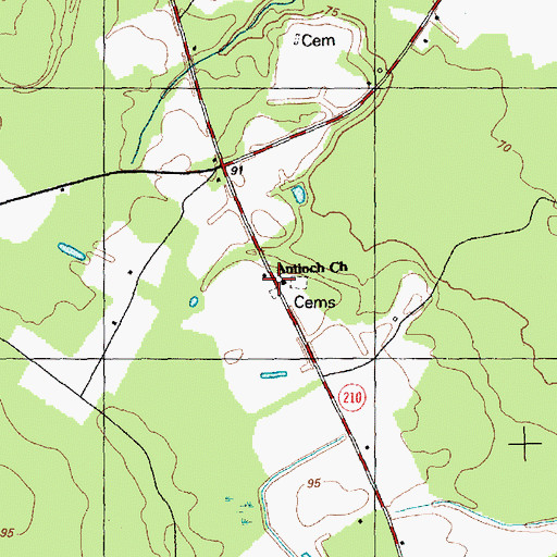 Topographic Map of Antioch Church, NC