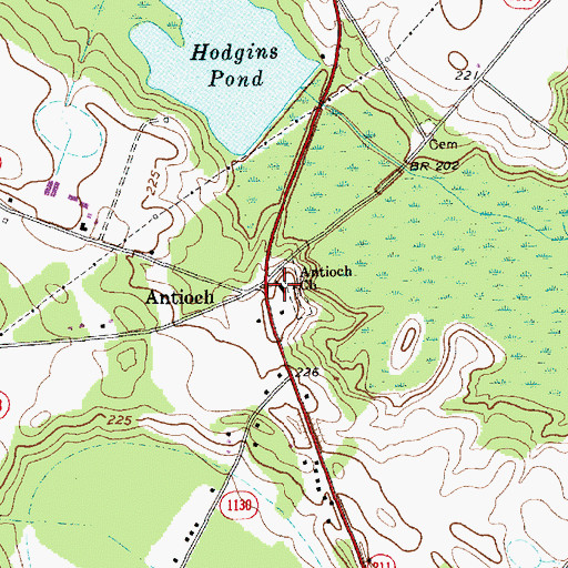Topographic Map of Antioch Church, NC