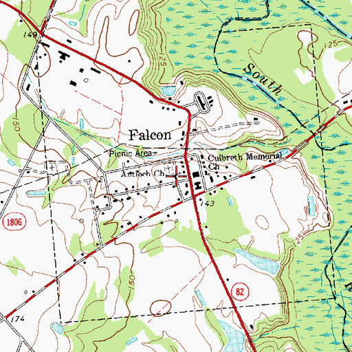 Topographic Map of Antioch Church, NC