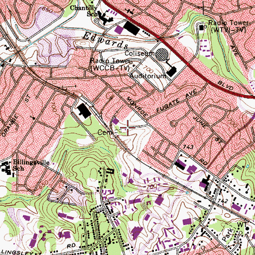 Topographic Map of Antioch Church, NC