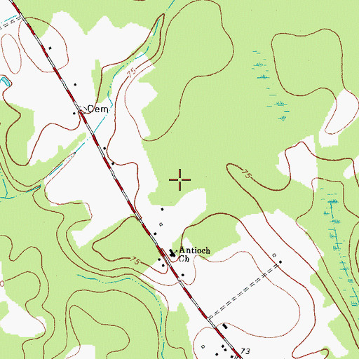 Topographic Map of Antioch Church, NC