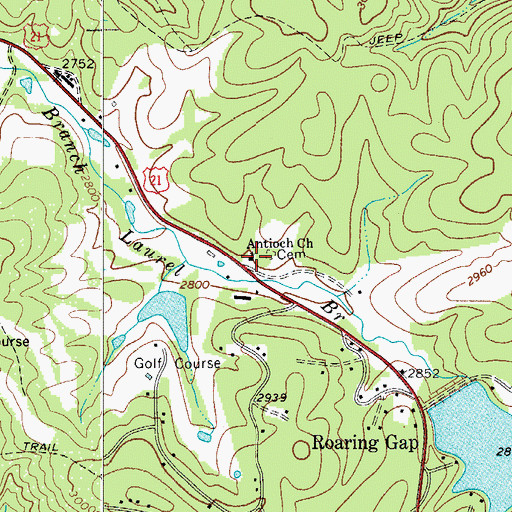 Topographic Map of Antioch Methodist Church, NC
