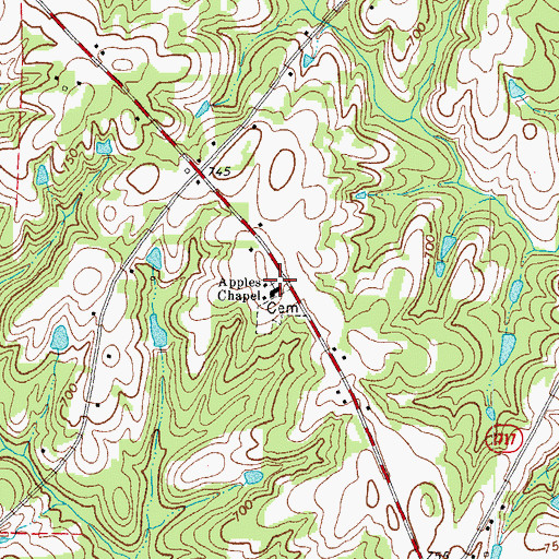 Topographic Map of Apples Chapel, NC