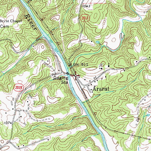 Topographic Map of Ararat, NC