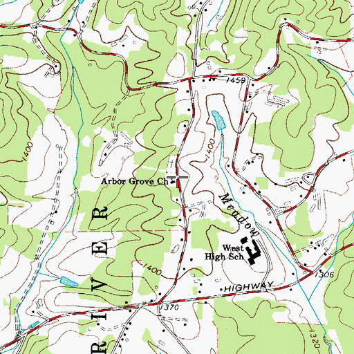 Topographic Map of Arbor Grove United Methodist Church, NC