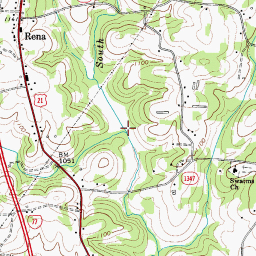 Topographic Map of Arnold Branch, NC