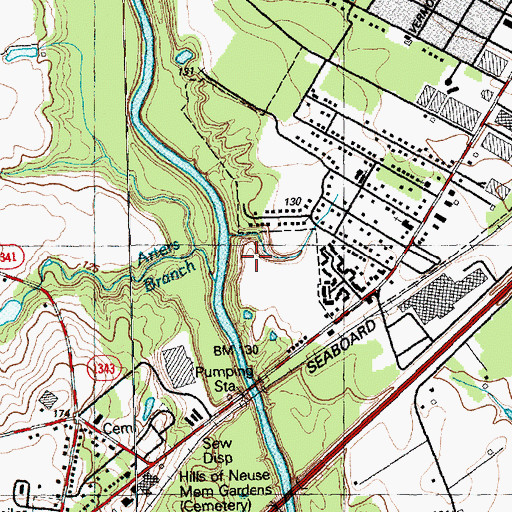 Topographic Map of Arters Branch, NC