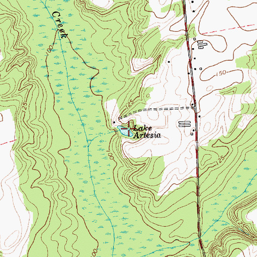 Topographic Map of Lake Artesia, NC
