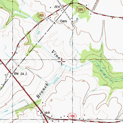 Topographic Map of Ash Branch, NC