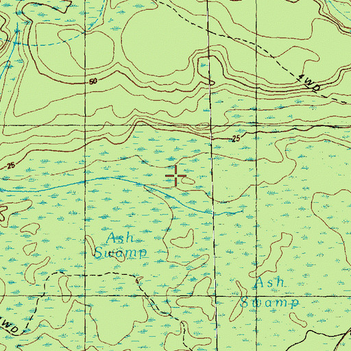 Topographic Map of Ash Swamp, NC