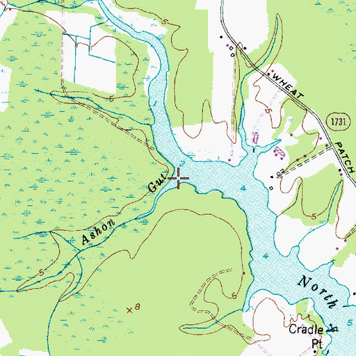 Topographic Map of Ashon Gut, NC