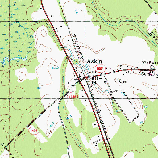 Topographic Map of Askin, NC