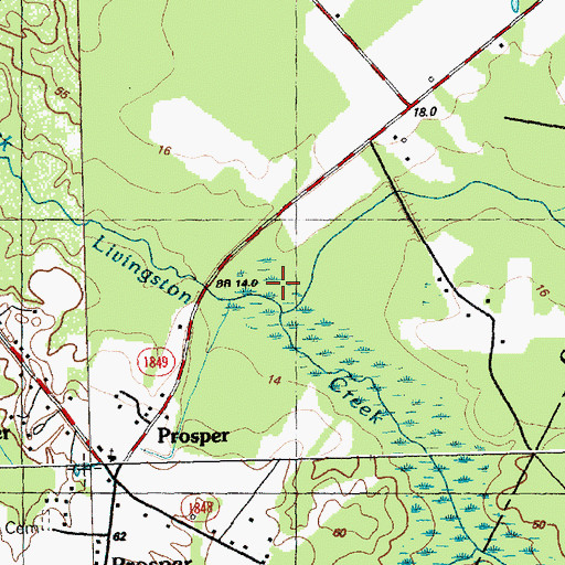 Topographic Map of Atkinson Cemetery, NC