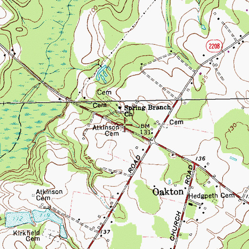 Topographic Map of Atkinson Cemetery, NC