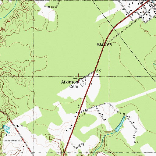 Topographic Map of Atkinson Cemetery, NC