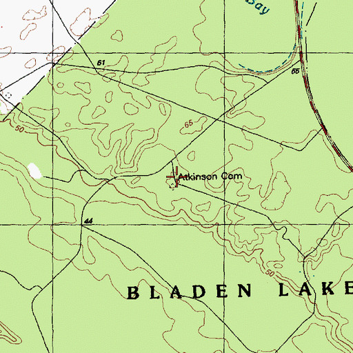 Topographic Map of Atkinson Cemetery, NC