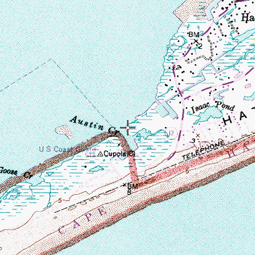 Topographic Map of Austin Creek, NC