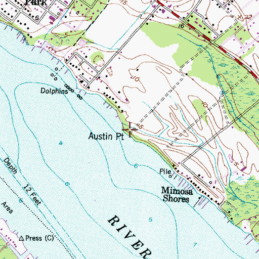 Topographic Map of Austin Point, NC