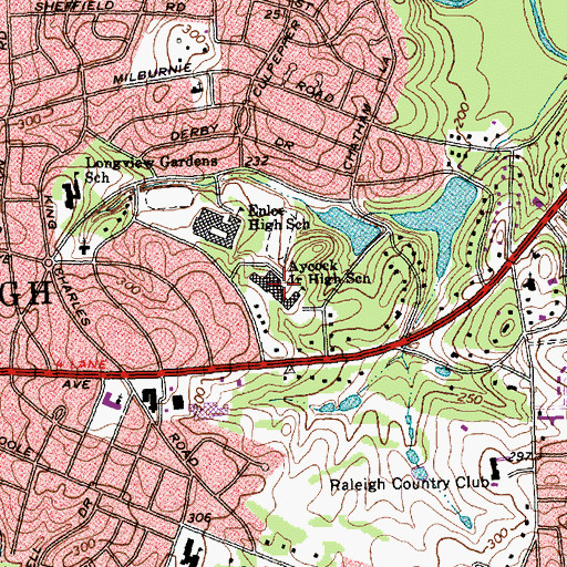 Topographic Map of Aycock Junior High School, NC