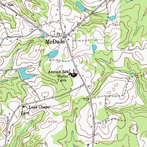 Topographic Map of Aycock School, NC