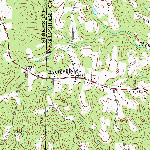 Topographic Map of Ayersville, NC