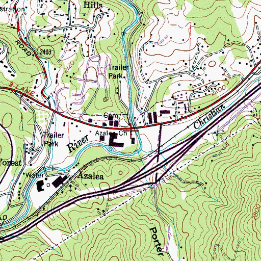 Topographic Map of Azalea Church, NC