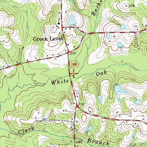Topographic Map of Bachelor Branch, NC
