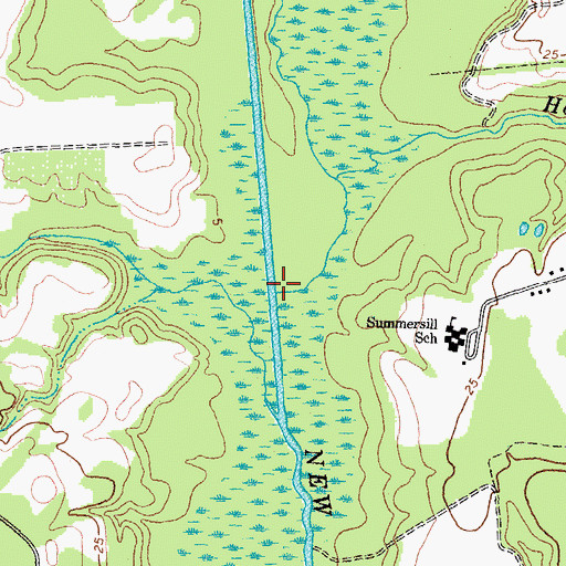Topographic Map of Bachelors Delight Swamp, NC