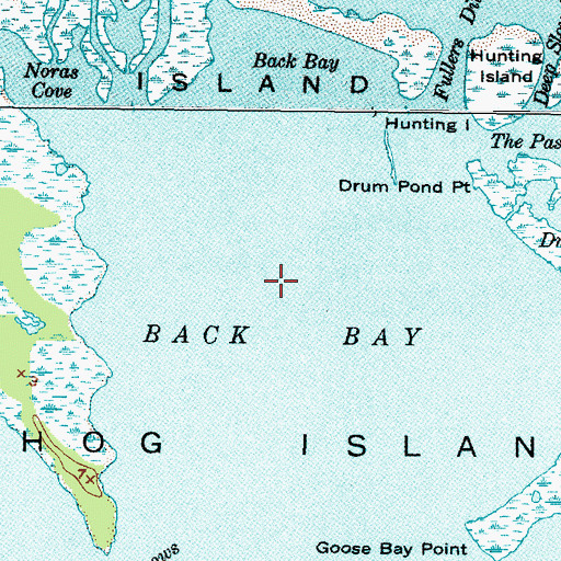 Topographic Map of Back Bay, NC