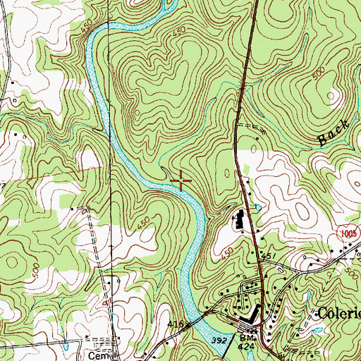 Topographic Map of Back Branch, NC