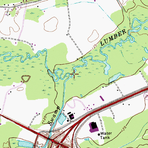 Topographic Map of Back Swamp, NC