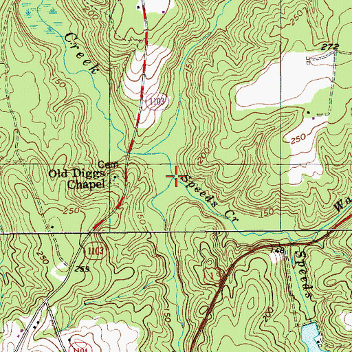 Topographic Map of Baggetts Creek, NC