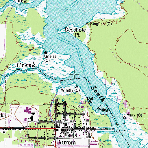 Topographic Map of Bailey Creek, NC