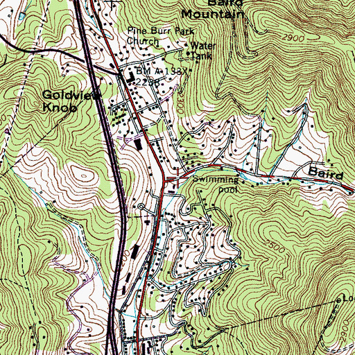 Topographic Map of Baird Cove, NC