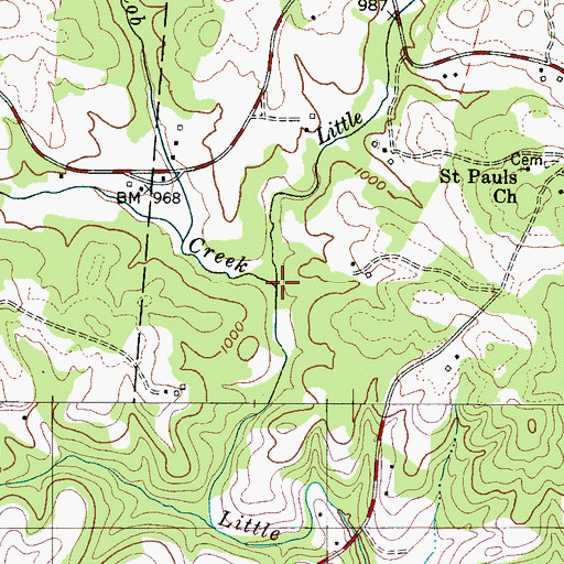 Topographic Map of Bald Knob Creek, NC