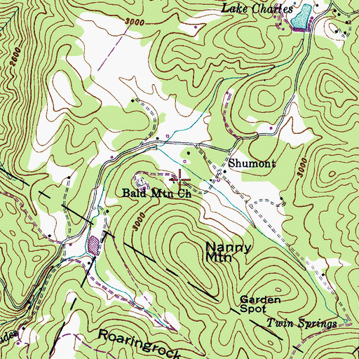 Topographic Map of Bald Mountain Church, NC