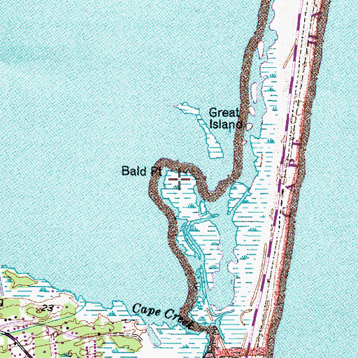 Topographic Map of Bald Point, NC