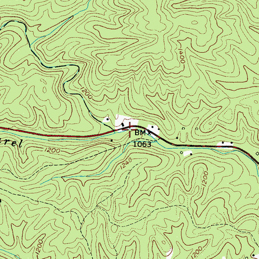 Topographic Map of Ball Alley Creek, NC