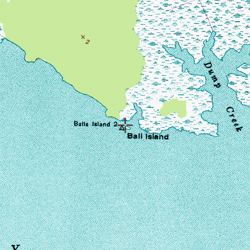 Topographic Map of Ball Island, NC