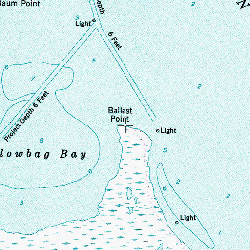 Topographic Map of Ballast Point, NC