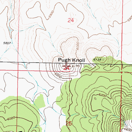 Topographic Map of Pugh Knoll, AZ