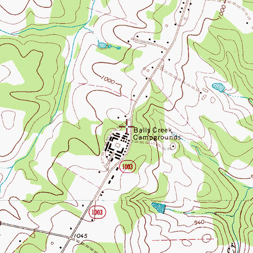Topographic Map of Balls Creek Campground, NC