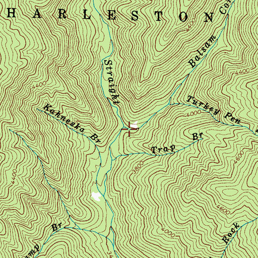 Topographic Map of Balsam Corner Creek, NC