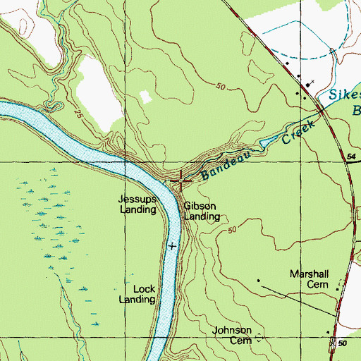 Topographic Map of Bandeau Creek, NC