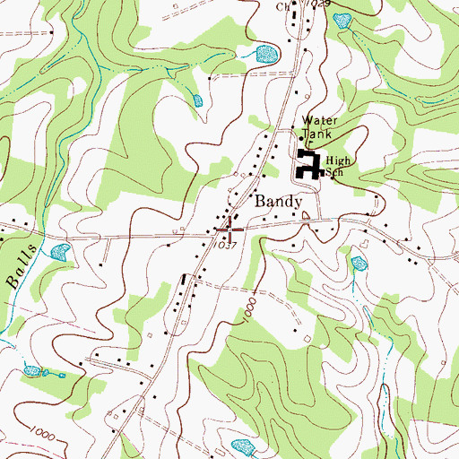 Topographic Map of Bandy, NC