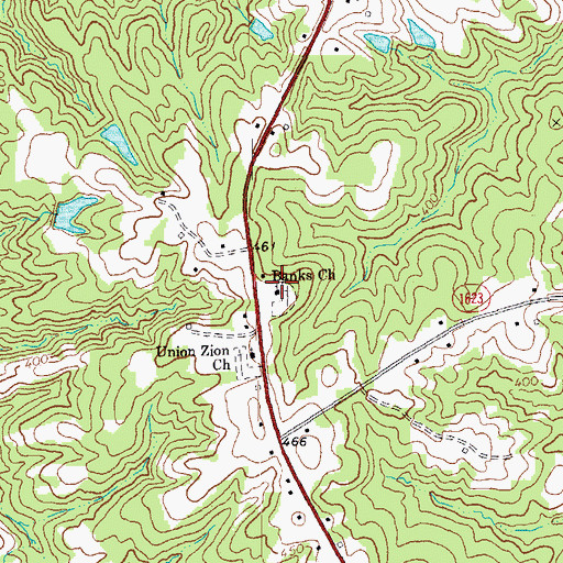 Topographic Map of Banks Church, NC