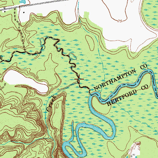 Topographic Map of Banks Creek, NC