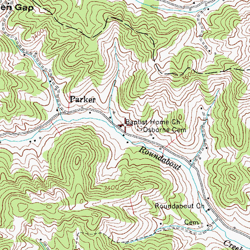Topographic Map of Baptist Home Church, NC