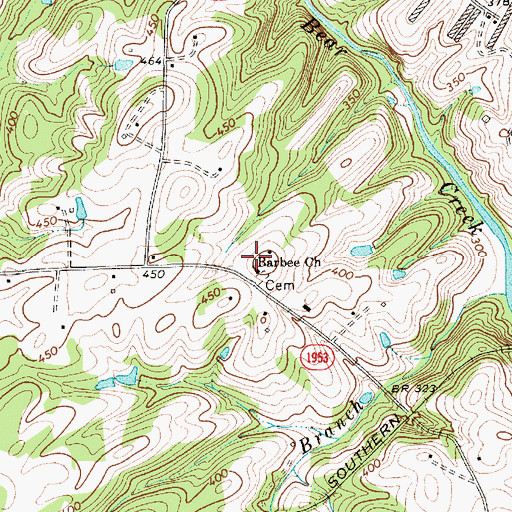 Topographic Map of Barbee Church, NC